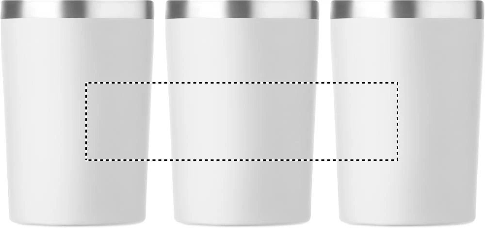 Termohrnček COZYCUP, 350 ml – bílá – tlačová plocha – Dookola (rotačná sieťotlač)