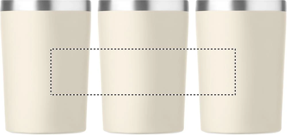 Termohrnček COZYCUP, 350 ml – béžová – tlačová plocha – Dookola (rotačná sieťotlač)