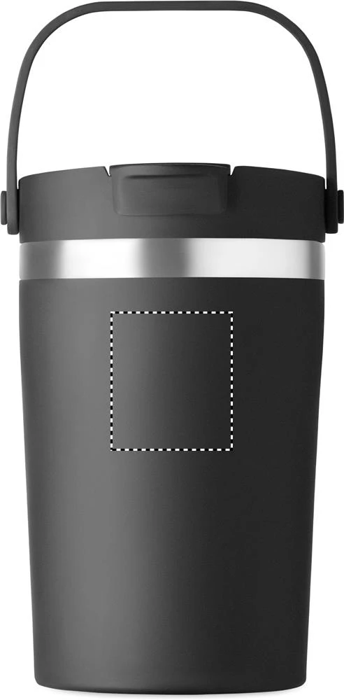 Termohrnček COZYCUP, 350 ml – černá – tlačová plocha – Predná strana hore
