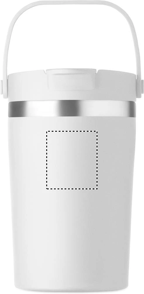 Termohrnček COZYCUP, 350 ml – bílá – tlačová plocha – Predná strana hore