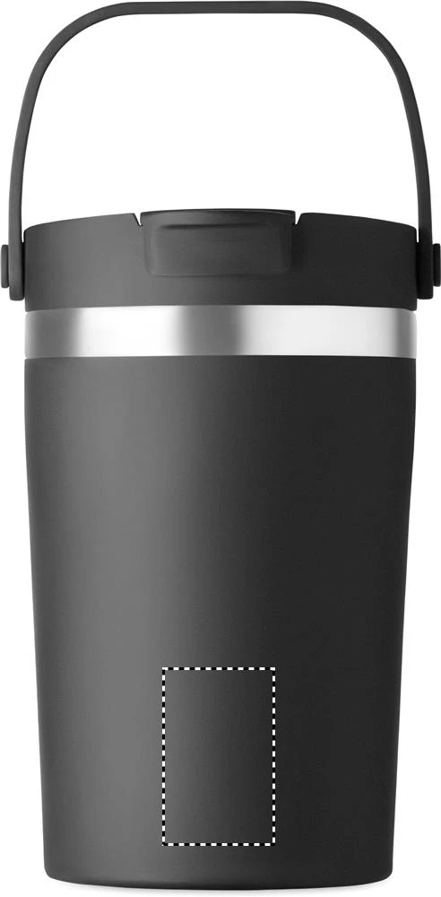 Termohrnček COZYCUP, 350 ml – černá – tlačová plocha – Predná strana dole