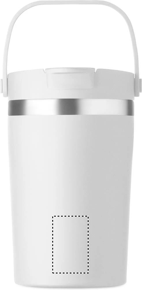 Termohrnček COZYCUP, 350 ml – bílá – tlačová plocha – Predná strana dole