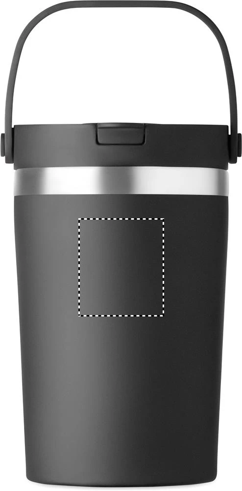 Termohrnček COZYCUP, 350 ml – černá – tlačová plocha – Zadná strana hore