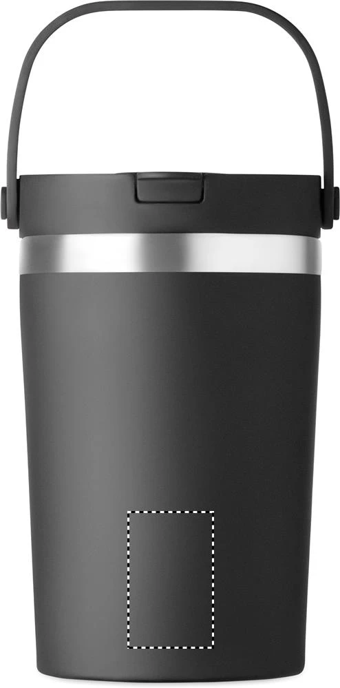 Termohrnček COZYCUP, 350 ml – černá – tlačová plocha – BACK LOWER