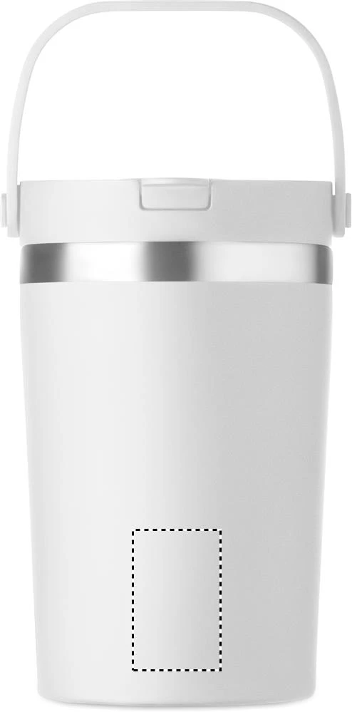 Termohrnček COZYCUP, 350 ml – bílá – tlačová plocha – BACK LOWER