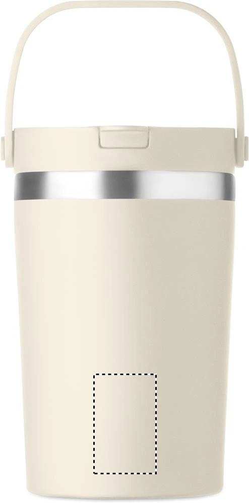 Termohrnček COZYCUP, 350 ml – béžová – tlačová plocha – BACK LOWER