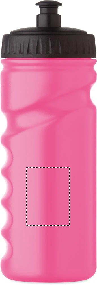Športová fľaša 500 ml SPOT FRESH – neonová fuchsiová – tlačová plocha – Pre pravákov