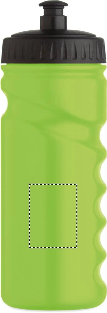 Športová fľaša 500 ml SPOT FRESH – neonově zelená – tlačová plocha – Pre ľavákov