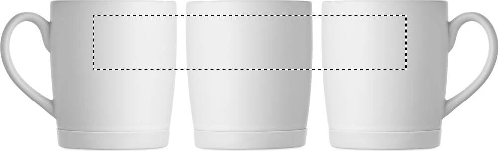 Keramický hrnček 300 ml SILBASE – bílá – tlačová plocha – MUG TC