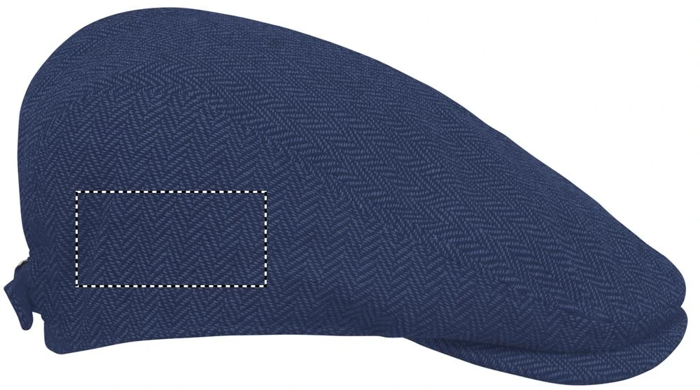 Šiltovka Newsboy 335g BLIND PEAK – modrá – tlačová plocha – Pravý bok