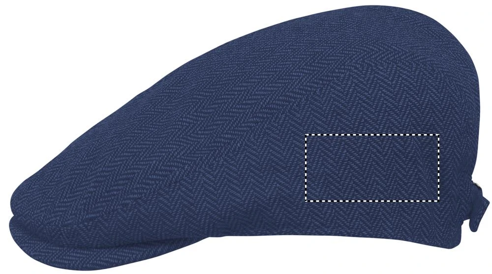 Šiltovka Newsboy 335g BLIND PEAK – modrá – tlačová plocha – Ľavý bok