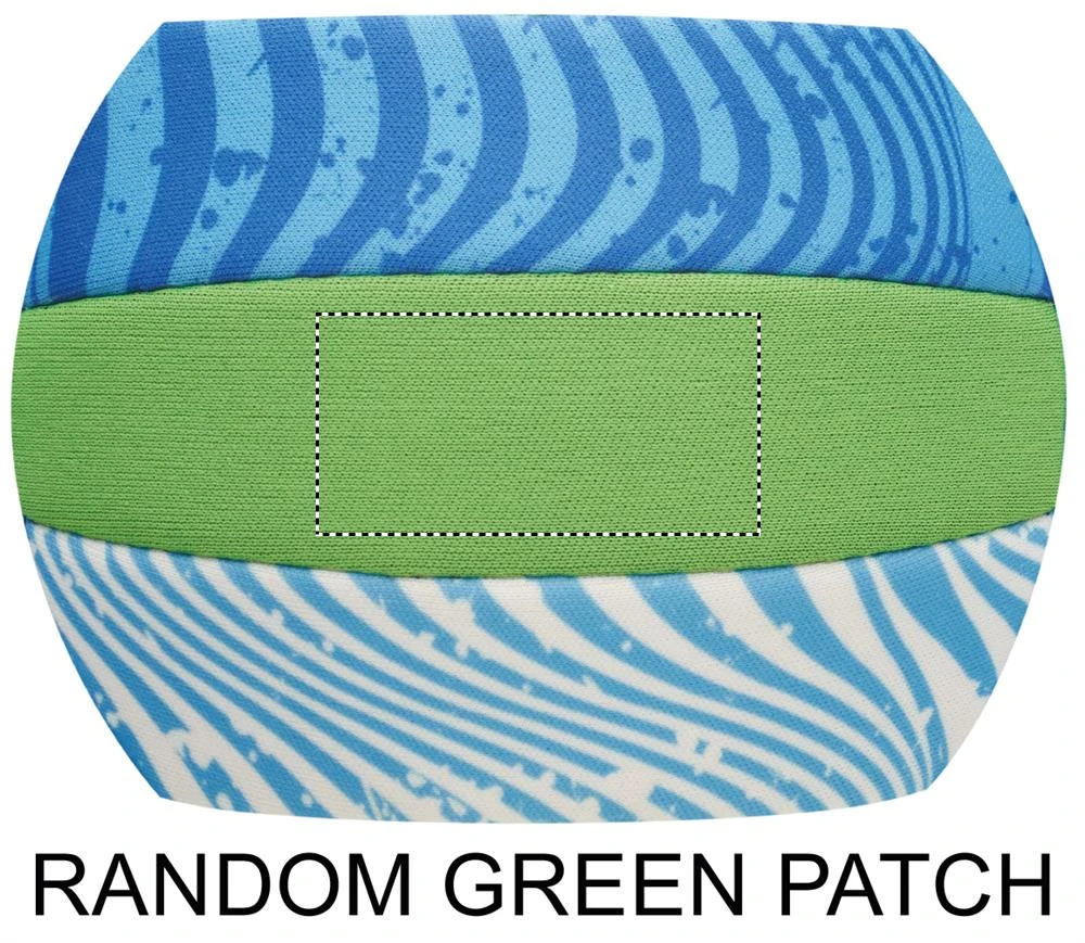 Neoprénová plážová lopta GRASP, 16 cm – vícebarevné – tlačová plocha – RANDOM GREEN PATCH