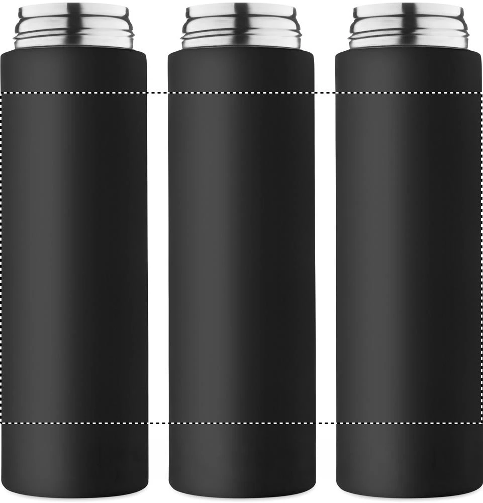 Jednostenná fľaša TOIEN ONE, 650 ml – černá – tlačová plocha – 360 LASER