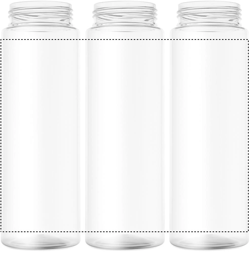Fľaša RPET 700 ml TOIEN KLAR – petrolejová – tlačová plocha – Dookola 360°