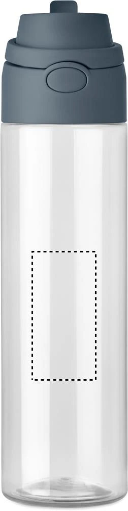 Fľaša RPET 700 ml TOIEN KLAR – petrolejová – tlačová plocha – Predná strana