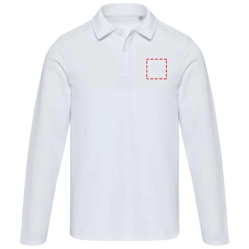 Unisex polokošeľa s dlhým rukávom Apollo - Elevate – bílá – tlačová plocha – Ľavá strana hrude
