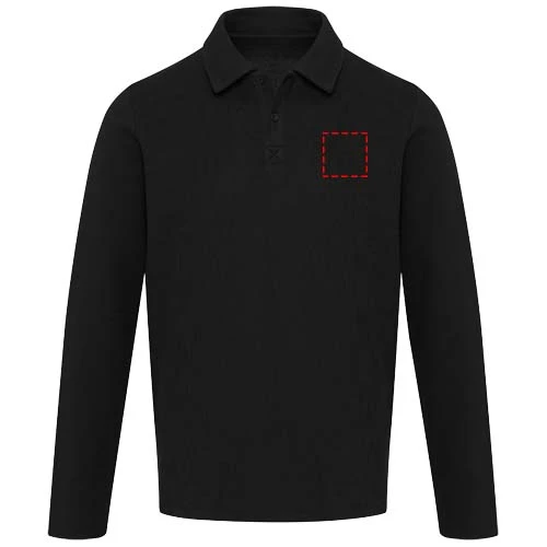 Unisex polokošeľa s dlhým rukávom Apollo - Elevate – černá – tlačová plocha – Ľavá strana hrude