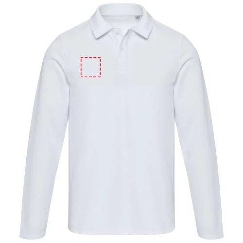 Unisex polokošeľa s dlhým rukávom Apollo - Elevate – bílá – tlačová plocha – Pravá strana hrude