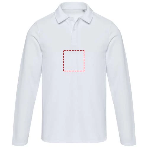 Unisex polokošeľa s dlhým rukávom Apollo - Elevate – bílá – tlačová plocha – Celá predná strana