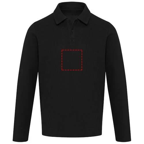 Unisex polokošeľa s dlhým rukávom Apollo - Elevate – černá – tlačová plocha – Celá predná strana