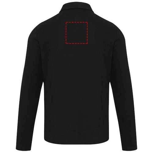 Unisex polokošeľa s dlhým rukávom Apollo - Elevate – černá – tlačová plocha – Horná časť chrbta