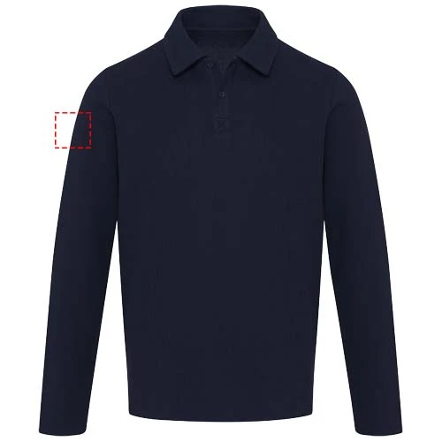 Unisex polokošeľa s dlhým rukávom Apollo - Elevate – námornícka modrá – tlačová plocha – Pravý biceps