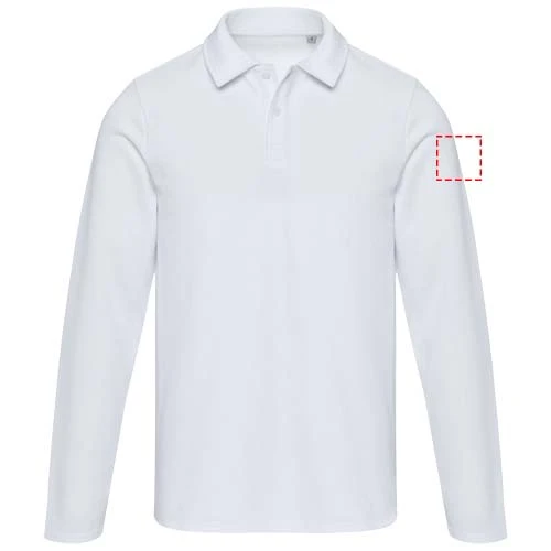 Unisex polokošeľa s dlhým rukávom Apollo - Elevate – bílá – tlačová plocha – Ľavý biceps