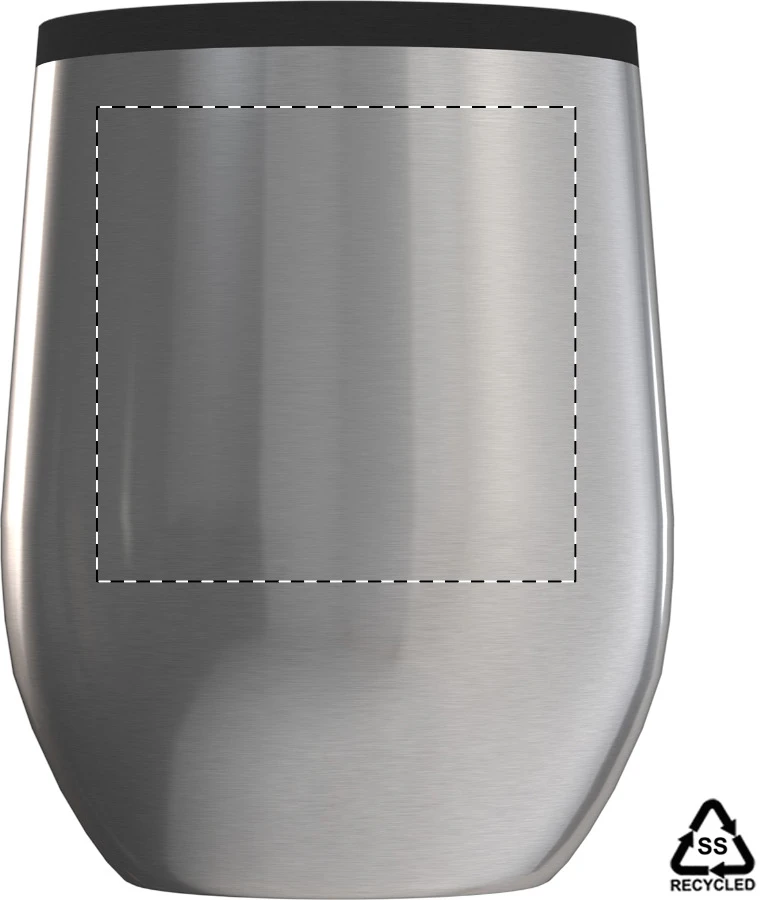 Poppy RSS termo hrnček – silver – tlačová plocha – Zadná strana