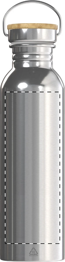 Nanga RSS fľaša – silver – tlačová plocha – Predná strana