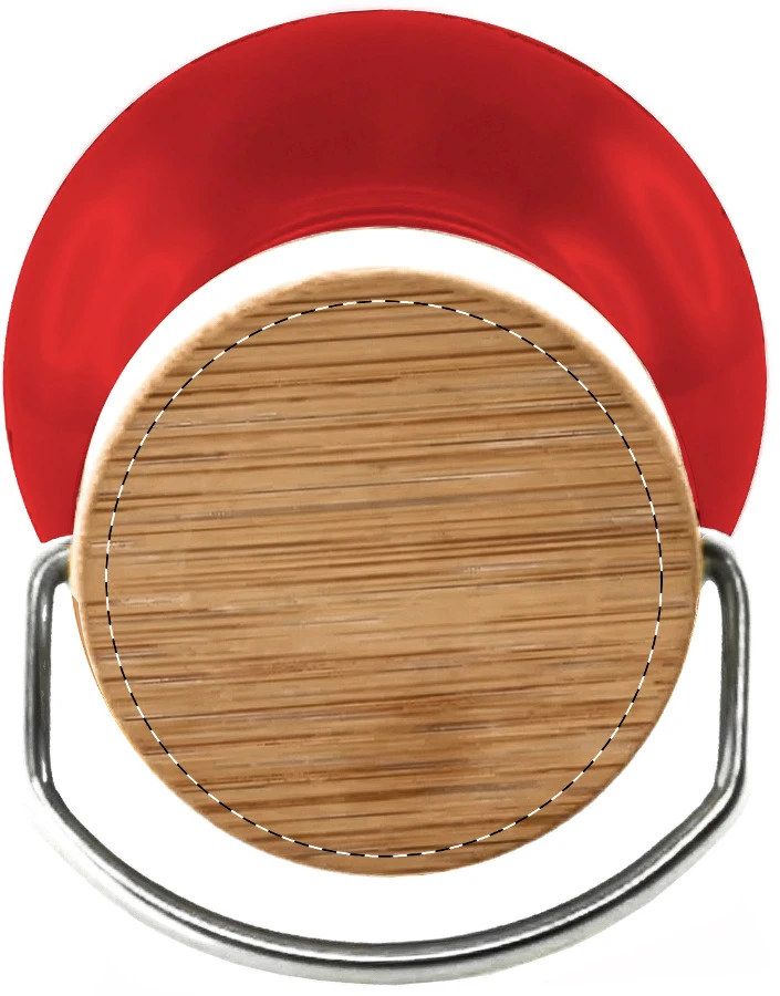 Nanga RSS fľaša – red – tlačová plocha – Bambusová časť