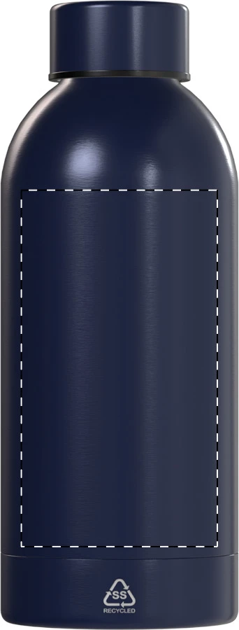 Pumono RSS fľaša – dark blue – tlačová plocha – Predná strana