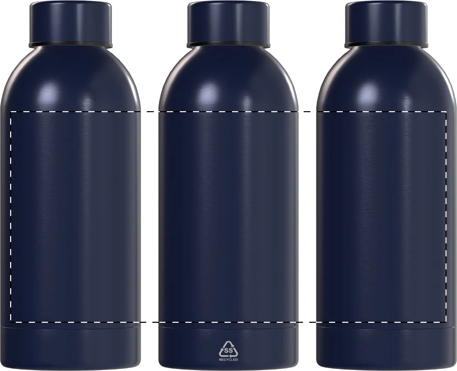 Pumono RSS fľaša – dark blue – tlačová plocha – Obal