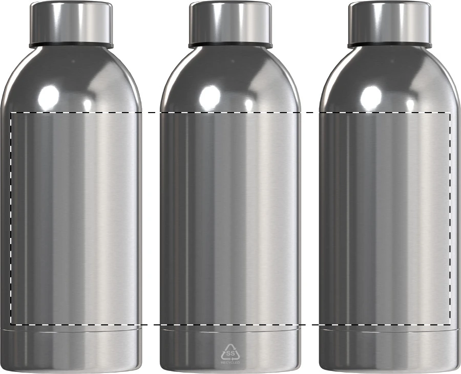 Pumono RSS fľaša – silver – tlačová plocha – Obal