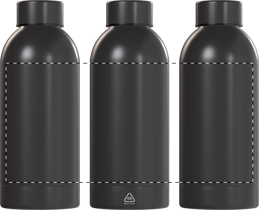 Pumono RSS fľaša – dark grey – tlačová plocha – Obal