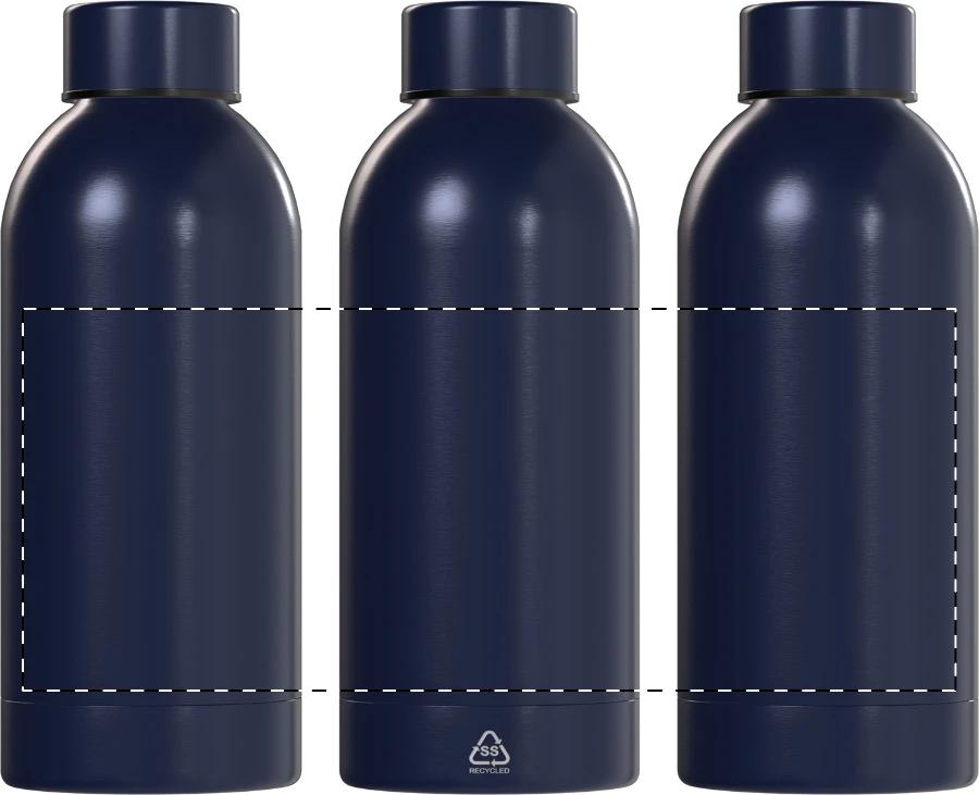 Pumono RSS fľaša – dark blue – tlačová plocha – Celoplošná potlač – rotačná sieťotlač
