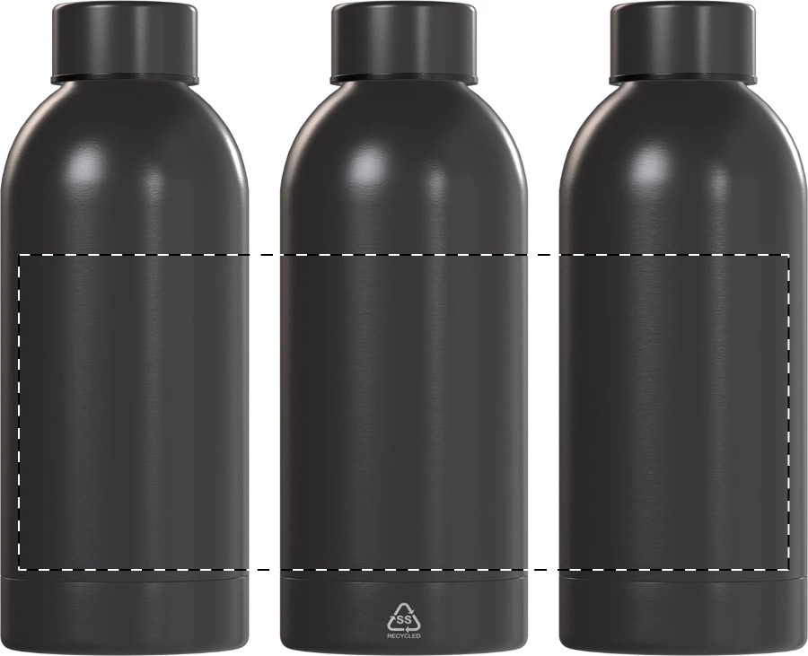 Pumono RSS fľaša – dark grey – tlačová plocha – Celoplošná potlač – rotačná sieťotlač