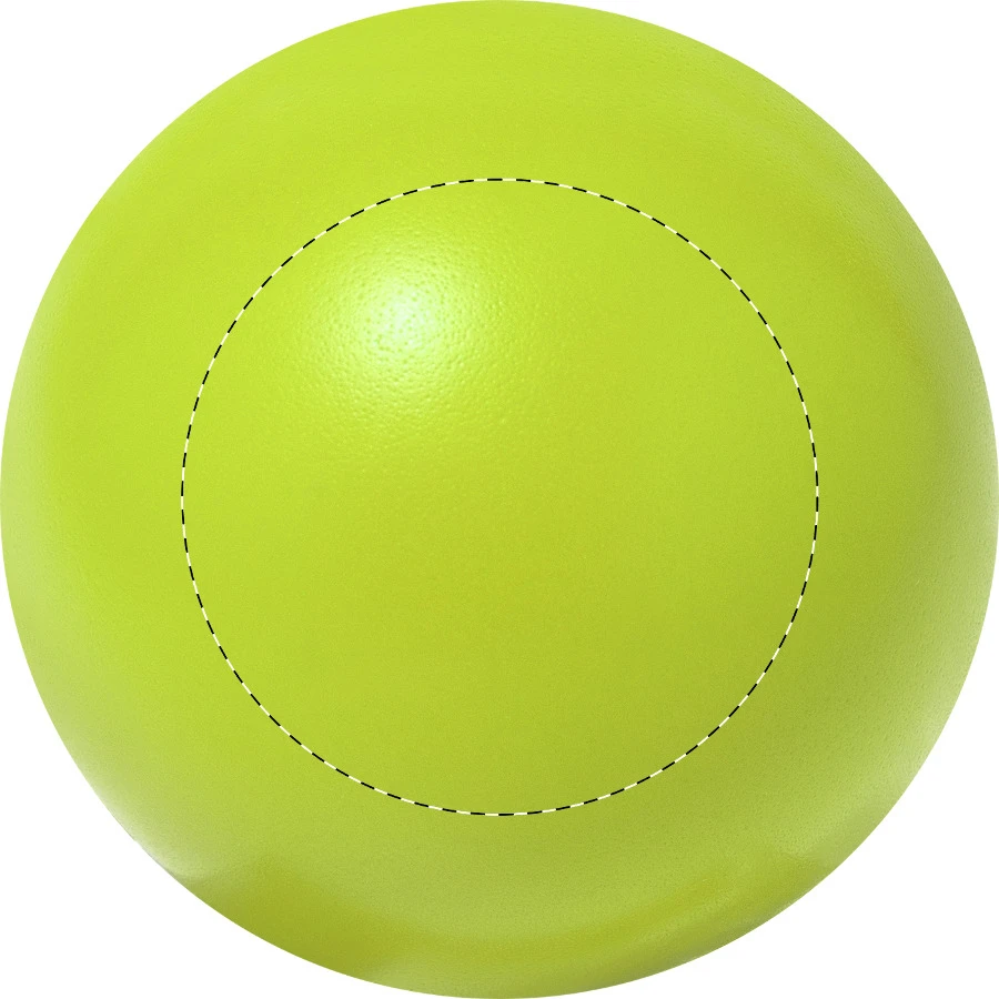 Relixa Mini antistresová loptička – lime green – tlačová plocha – Predná strana