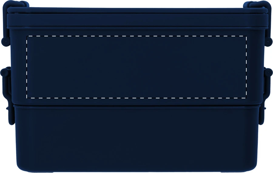 Duplox stohovateľný obedár – dark blue – tlačová plocha – Krabica 1 - predná strana