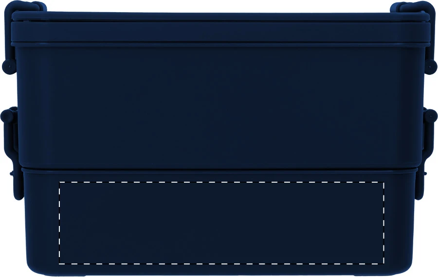 Duplox stohovateľný obedár – dark blue – tlačová plocha – Krabica 2 - predná strana