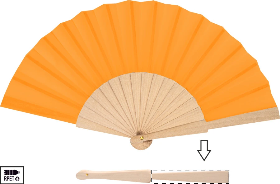 Solana RPET vejár – orange – tlačová plocha – Predná strana
