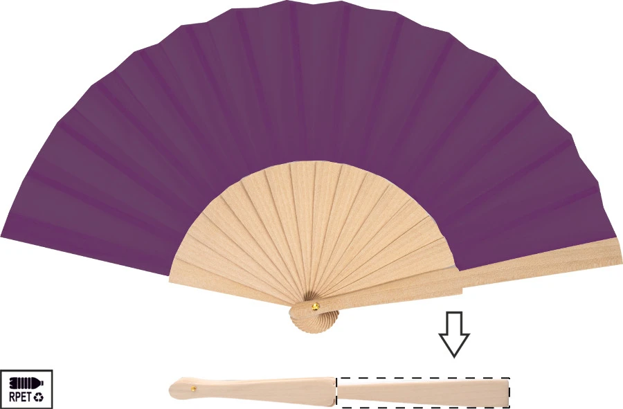 Solana RPET vejár – purple – tlačová plocha – Predná strana