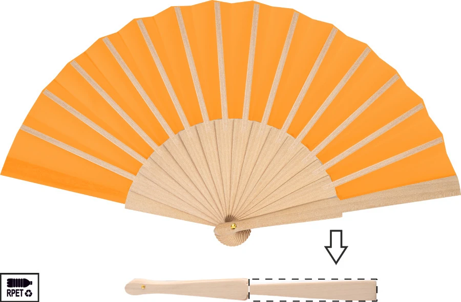 Solana RPET vejár – orange – tlačová plocha – Zadná strana