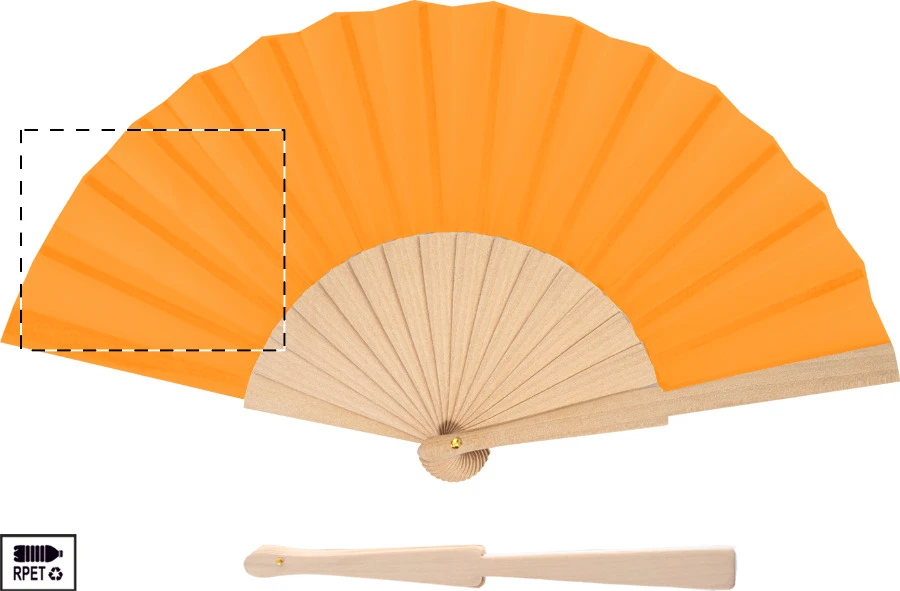 Solana RPET vejár – orange – tlačová plocha – Ľavá strana