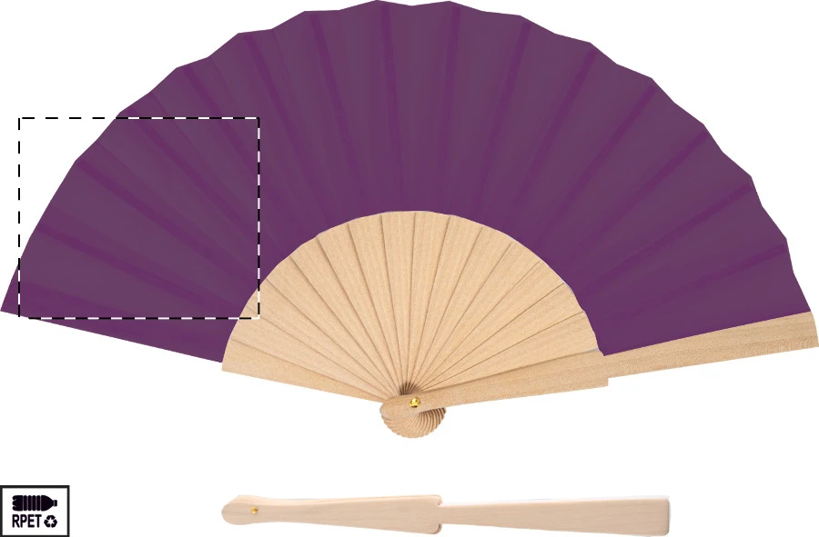 Solana RPET vejár – purple – tlačová plocha – Ľavá strana