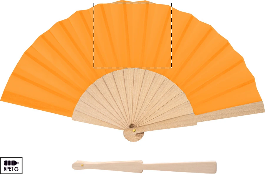 Solana RPET vejár – orange – tlačová plocha – Stred