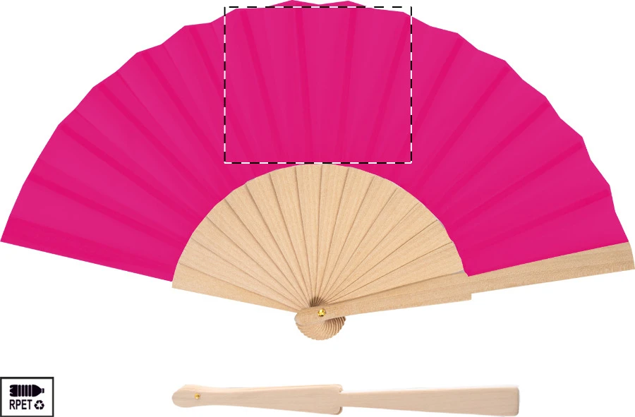 Solana RPET vejár – pink – tlačová plocha – Stred