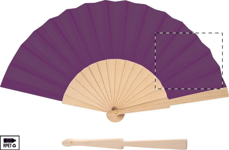 Solana RPET vejár – purple – tlačová plocha – Pravá strana