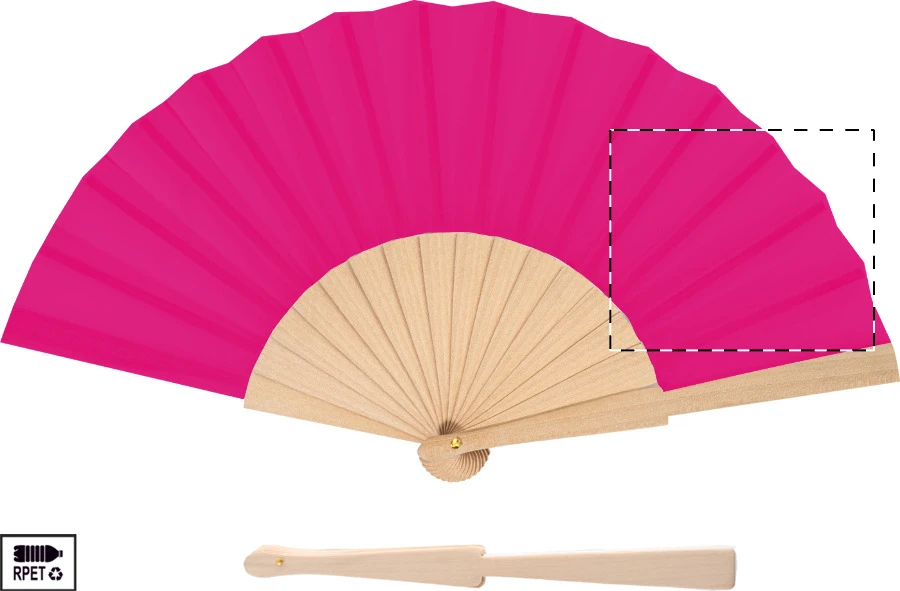Solana RPET vejár – pink – tlačová plocha – Pravá strana