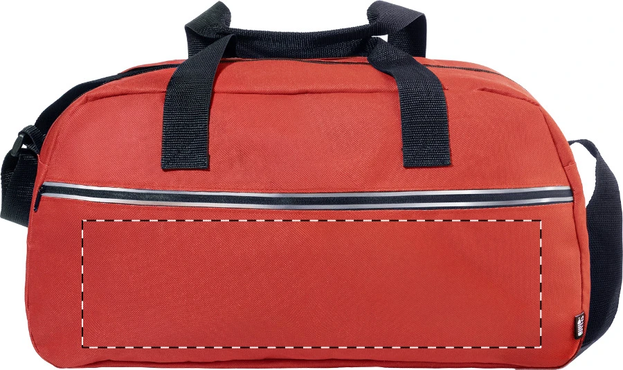 Draper RPET športová taška – red – tlačová plocha – Predná strana