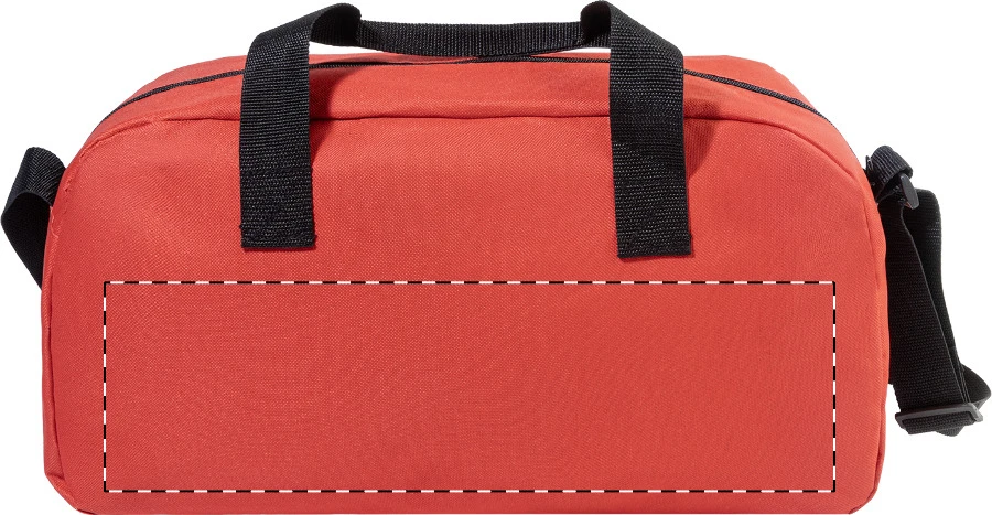 Draper RPET športová taška – red – tlačová plocha – Zadná strana